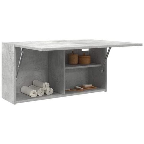 Mobile Da Bagno A Parete Grigio Cemento 80x25x40 Cm Truciolato - Foto 1