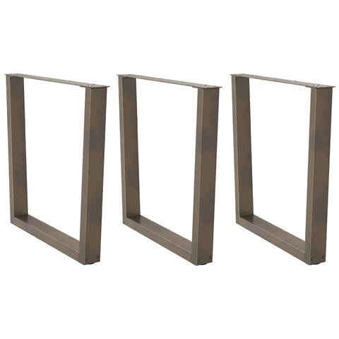 Gambe Per Tavolo Pranzo A V 3pz Naturale 80x(72-73,3)cm Acciaio - Foto 1