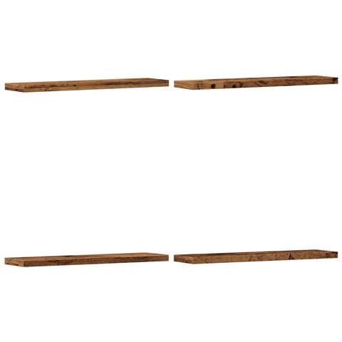 Mensole A Parete 4 Pz Legno Antico 40x10x1,5 Cm In Truciolato - Foto 2