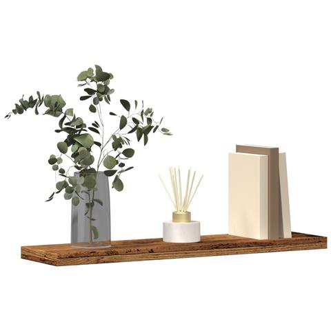 Mensole A Parete 4 Pz Legno Antico 40x10x1,5 Cm In Truciolato - Foto 1