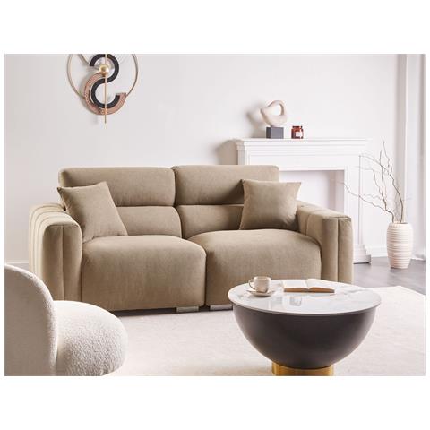 Divano 3 Posti Fauskan Tessuto Marrone Chiaro - Foto 1