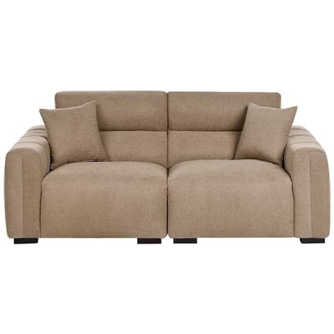 Divano 3 Posti Fauskan Tessuto Marrone Chiaro - Foto 2