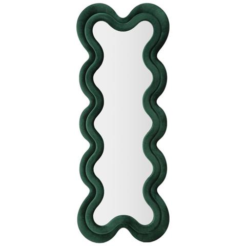 Specchio Con Cornice Onde 4 - Verde - Mdf - 58x4x160 Cm - Foto 1