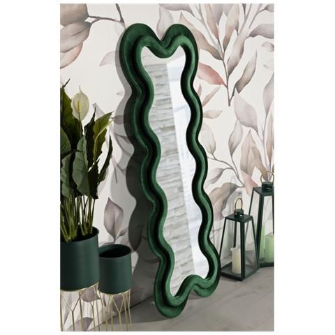 Specchio Con Cornice Onde 4 - Verde - Mdf - 58x4x160 Cm - Foto 8