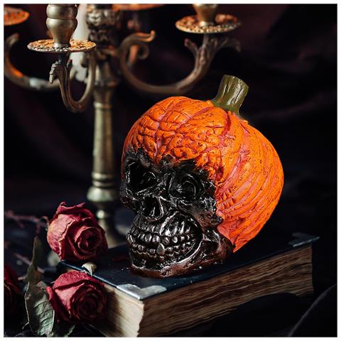 Set Di 4 Teschi Spaventosi In Resina Per Decorazioni Halloween - Atmosfera Terrificante! - Foto 2