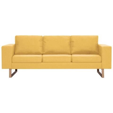 Divano A 3 Posti In Tessuto Giallo - Foto 2