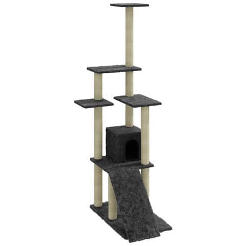 Lusso Casadino - Albero Per Gatti Con Tiragraffi In Sisal Grigio Scuro 155 Cm - Foto 1