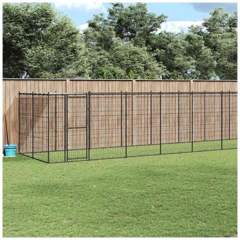 Gabbia Per Cani Da Esterno In Acciaio Con Tetto 26,62 M² - Foto 8