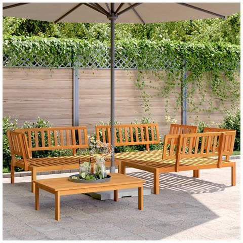 Set Divano Pallet da Giardino 4 pz in Legno Massello di Acacia - Foto 2