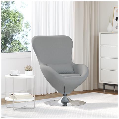 Sedia a uovo  Grigio chiaro in tessuto - Foto 2