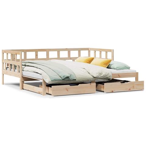 Divano Letto Estraibile con Cassetti senza Materasso 80x200 cm - Foto 1