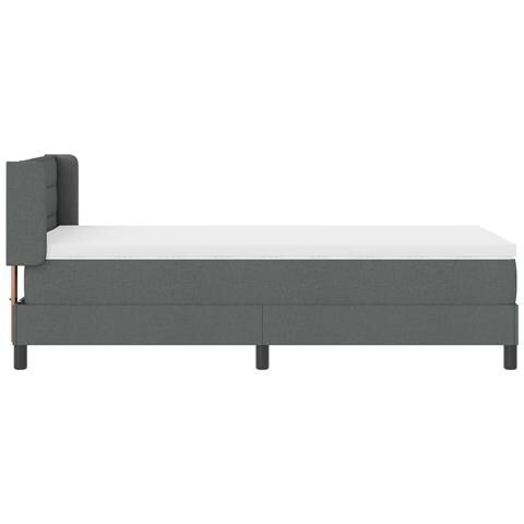 Letto con Box Spring e Materasso Grigio Scuro 80x200 cm Tessuto, Design Testata Lines Grigio Scuro 80 cm Tessuto - Foto 9