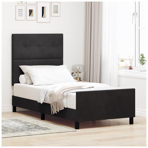 Rete letto Nero 100x200 cm Velluto - Foto 2