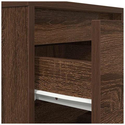 Comodino con Luci LED Rovere Marrone 38x34x50 cm - Foto 9