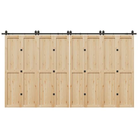 Kit di Binari per Porte Scorrevoli 400 cm Acciaio Nero - Foto 2