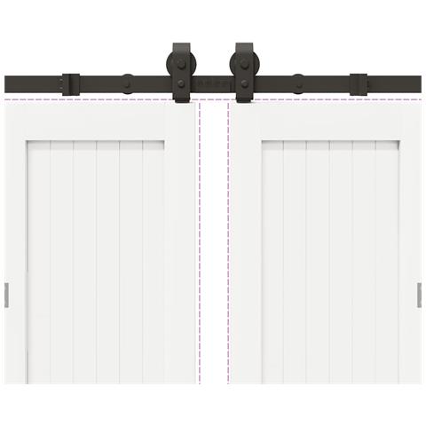 Kit di Binari per Porte Scorrevoli 400 cm Acciaio Nero - Foto 9