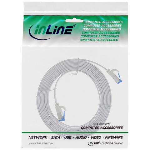 Patch Cable flat, U /FTP, Cat. 6A, TPE senza alogeni, bianco, 2m - Foto 2
