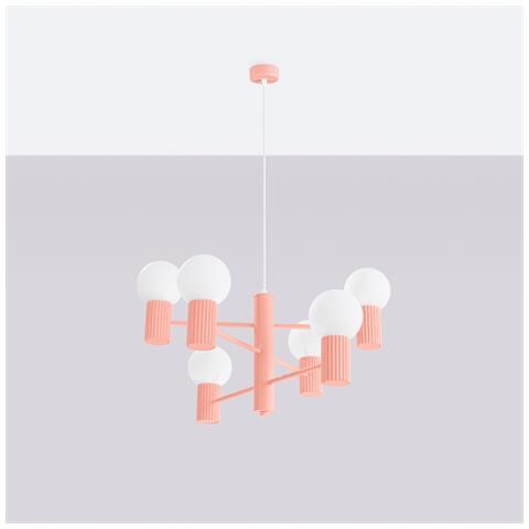 Lampadario Halo 6 Pesca Sl. 1838 - Moderno Lampadario Pesca 230x64x64 Cm - Foto 2