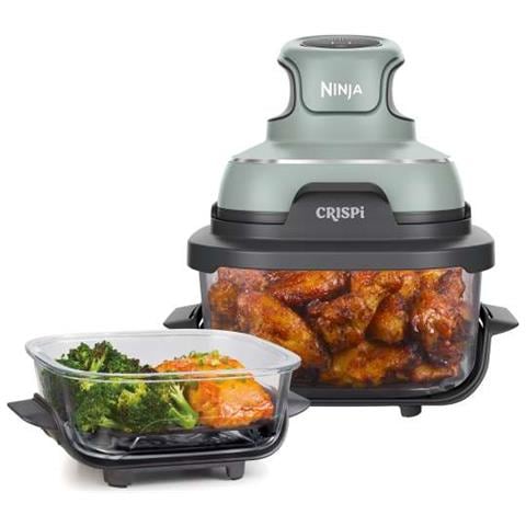 Friggitrice ad Aria Calda CRISPi Potenza 1700 W Capacità 3,8 L Colore Verde /Grigio /Trasparente - Foto 1
