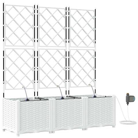 Vasi da giardino Bianco 120 x 40 x 142 cm Acciaio - Foto 1