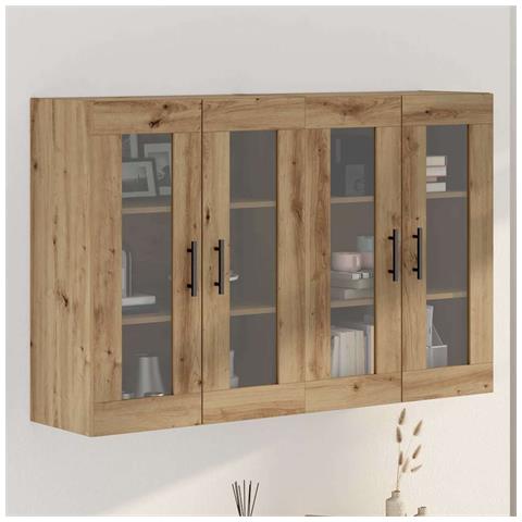 Armadi da Muro 2 pcs Rovere Artisan e Nero 69.5 x 34 x 90 cm - Foto 2