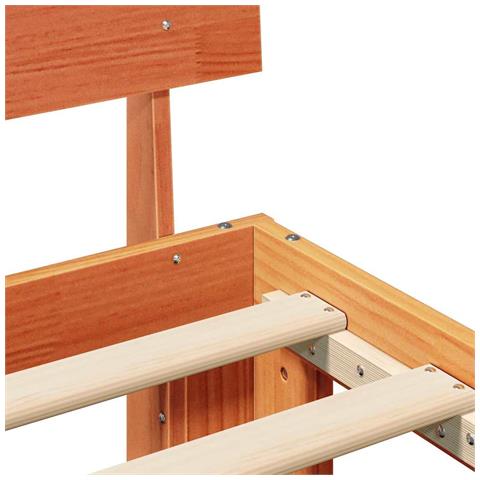 Struttura del letto Marrone 120 x 190 cm Legno massello di pino - Foto 9