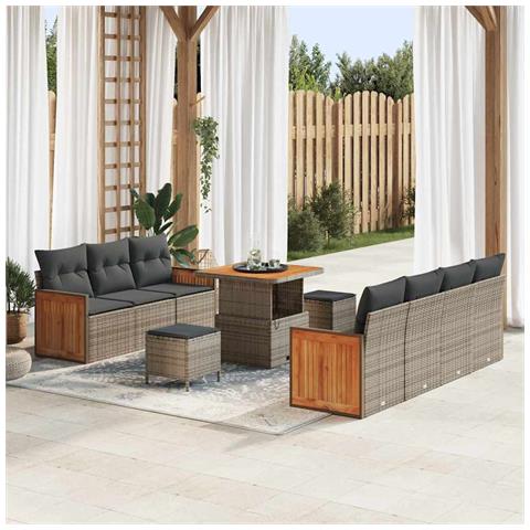 Set Divano da Giardino 10 pcs Grigio 80 x 80 x 71 cm - Foto 2