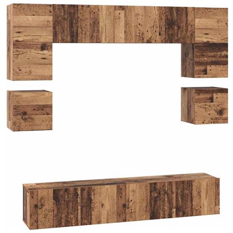 Set mobile TV 8 pcs Legno vecchio 80 x 30 x 30 cm - Foto 1