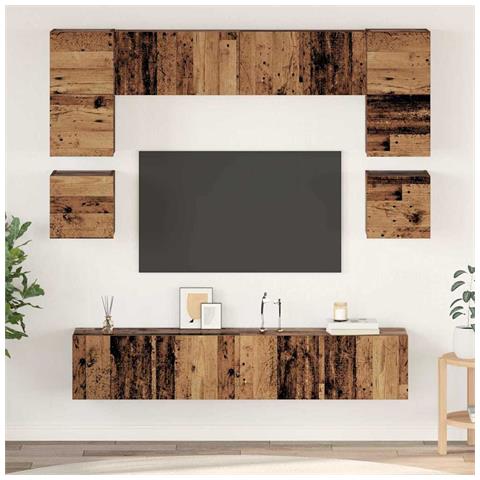 Set mobile TV 8 pcs Legno vecchio 80 x 30 x 30 cm - Foto 2