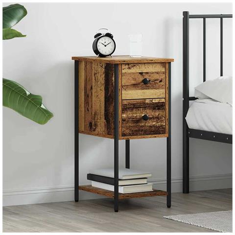 Armadio da Notte con cassetto Legno vecchio 32 x 42 x 70 cm - Foto 2