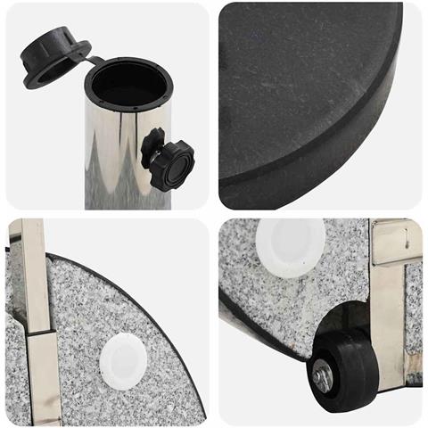 Base per ombrellone Nero 45 x 45 x 37.5 cm Granito - Foto 9
