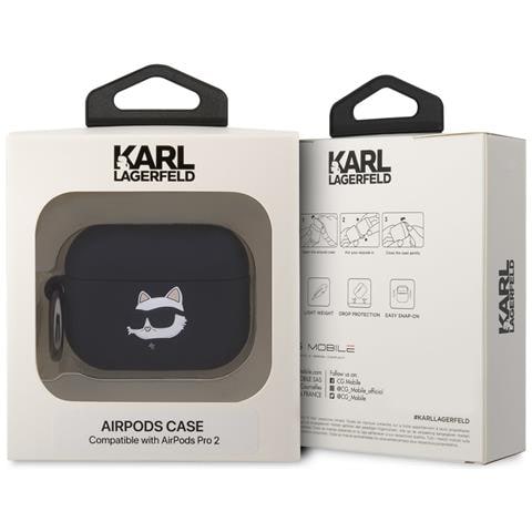 Custodia In Silicone Per Airpods Pro 2 Choupette Head 3d Antiurto, Nero - Foto 3