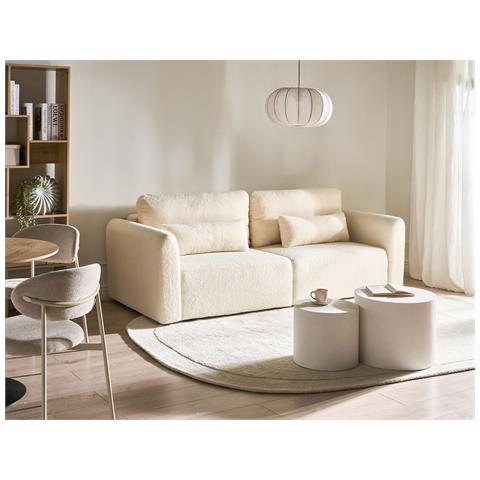 Divano Letto 3 Posti Vaxholm Bouclé Bianco Sporco Con Contenitore - Foto 1