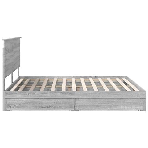 Letto con Contenitore con testiera Grigio Sonoma 200 x 200 cm - Foto 9