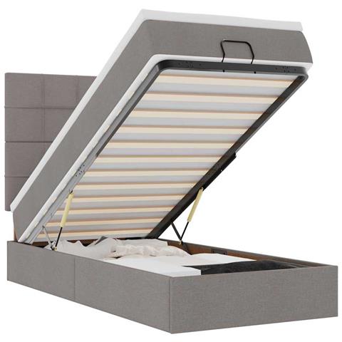 Pouf Letto con Materasso Tortora 90x200 cm in Tessuto - Foto 1