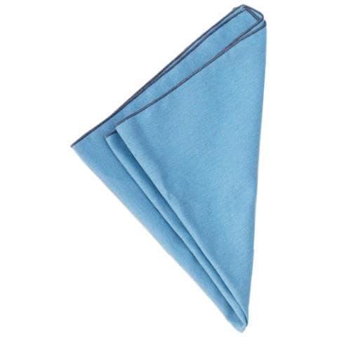 Set Di 12 Tovaglioli In Cotone Con Bordo Orlato - Decorazione Tavola Tinta Unita Blue - Foto 2