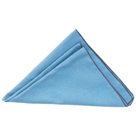 Set Di 12 Tovaglioli In Cotone Con Bordo Orlato - Decorazione Tavola Tinta Unita Blue - Foto 4