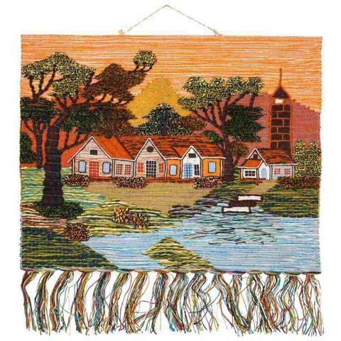 Arazzo Decorativo In Iuta Intrecciata 100x80 - Foto 1