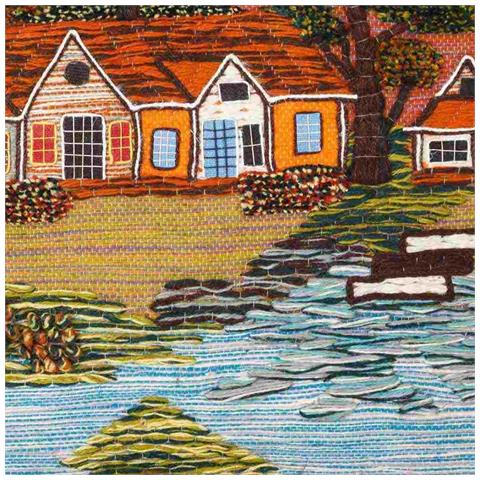 Arazzo Decorativo In Iuta Intrecciata 100x80 - Foto 2