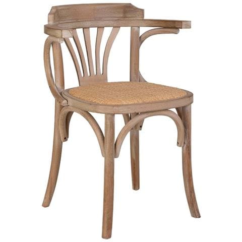 Sedia In Legno E Seduta In Rattan 40x40x80h Cm - Foto 1