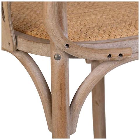 Sedia In Legno E Seduta In Rattan 40x40x80h Cm - Foto 8