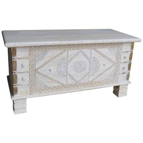Baule In Legno Blu 90x40x45h Cm - Foto 1