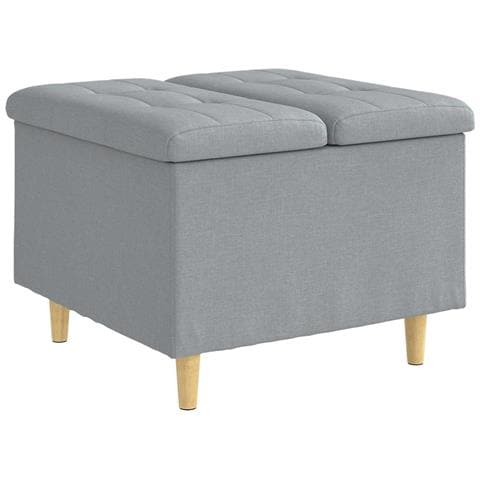 Pouf contenitore Grigio chiaro 60 x 60 x 45 cm Tessuto - Foto 1