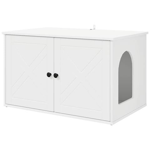 Casa per Gatti Bianco 85 x 55 x 50,5 cm Legno multistrato - Foto 1