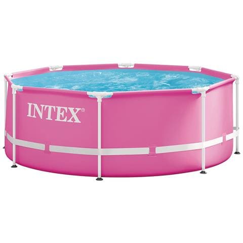 Piscina da giardino con telaio in metallo sopra il terreno Rosa - Foto 1