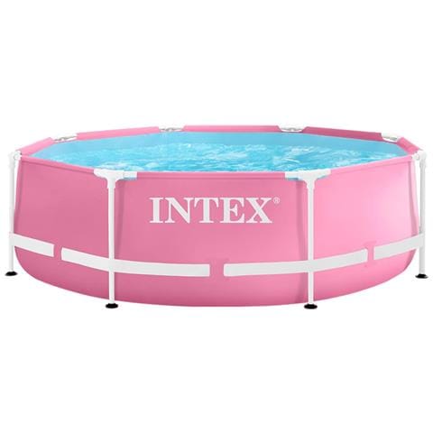 Piscina da giardino con telaio in metallo sopra il terreno Rosa - Foto 4