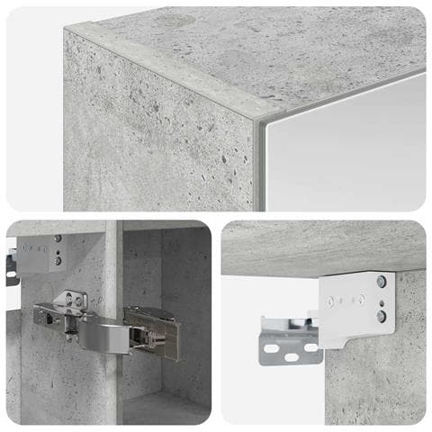 Mobiletto per specchio da bagno con lo scaffale Grigio cemento - Foto 9