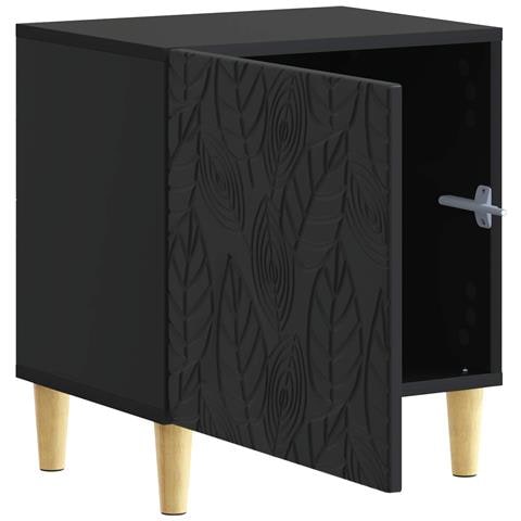 Comodino Nero 43 x 34,5 x 50 cm Legno ingegnerizzato - Foto 2