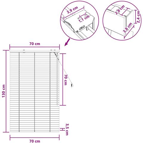 Tenda Veneziana Bianco 70 x 130 cm 35 mm - Foto 9