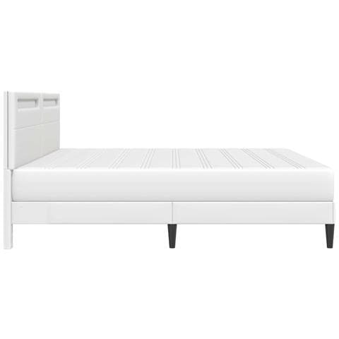 Struttura del letto con testiera Bianco 180 x 200 cm Similpelle - Foto 9